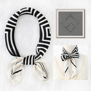 Striped Satin Square Scarf