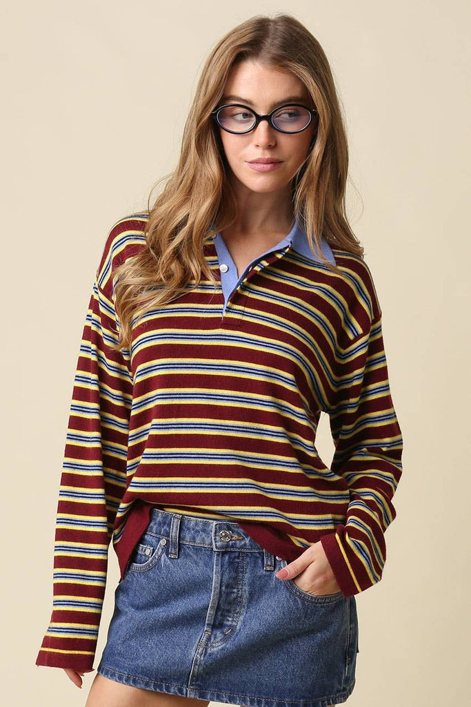 Lena Stripe Knit Top