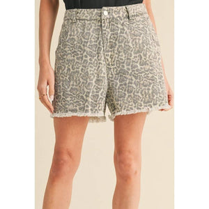 Finley Leopard Denim Shorts