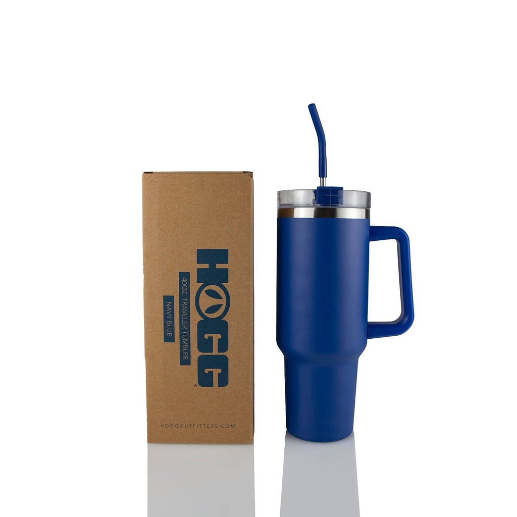40oz POWDER COATED TRAVELER TUMBLER: Royal Blue