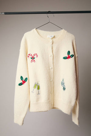 Gloria Christmas Embroidered Cardigan