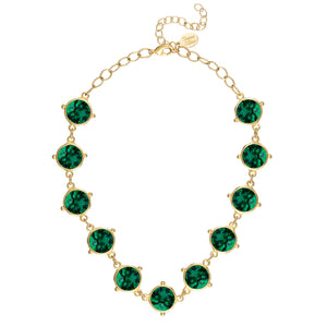 Emerald Round Crystal Choker Necklace