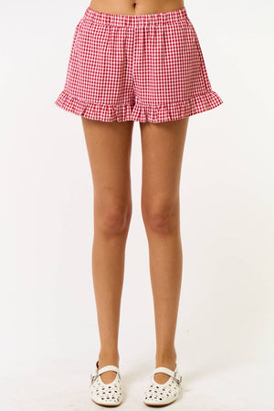 Gingham Ruffle Shorts