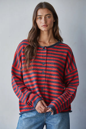 Faye Striped Cardigan