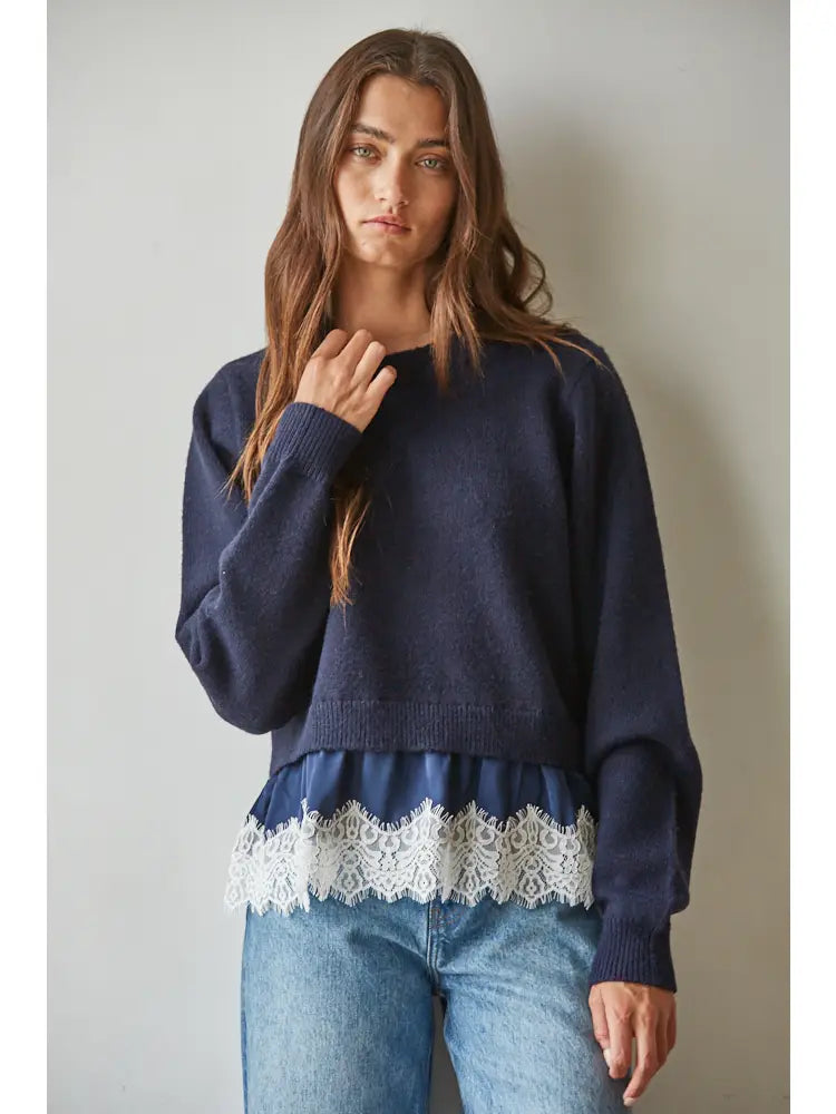 Stella Lace Trim Sweater