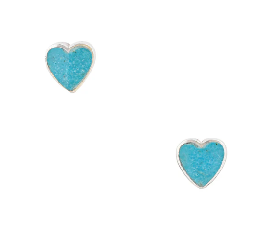 Mini Heart Turquoise Studs