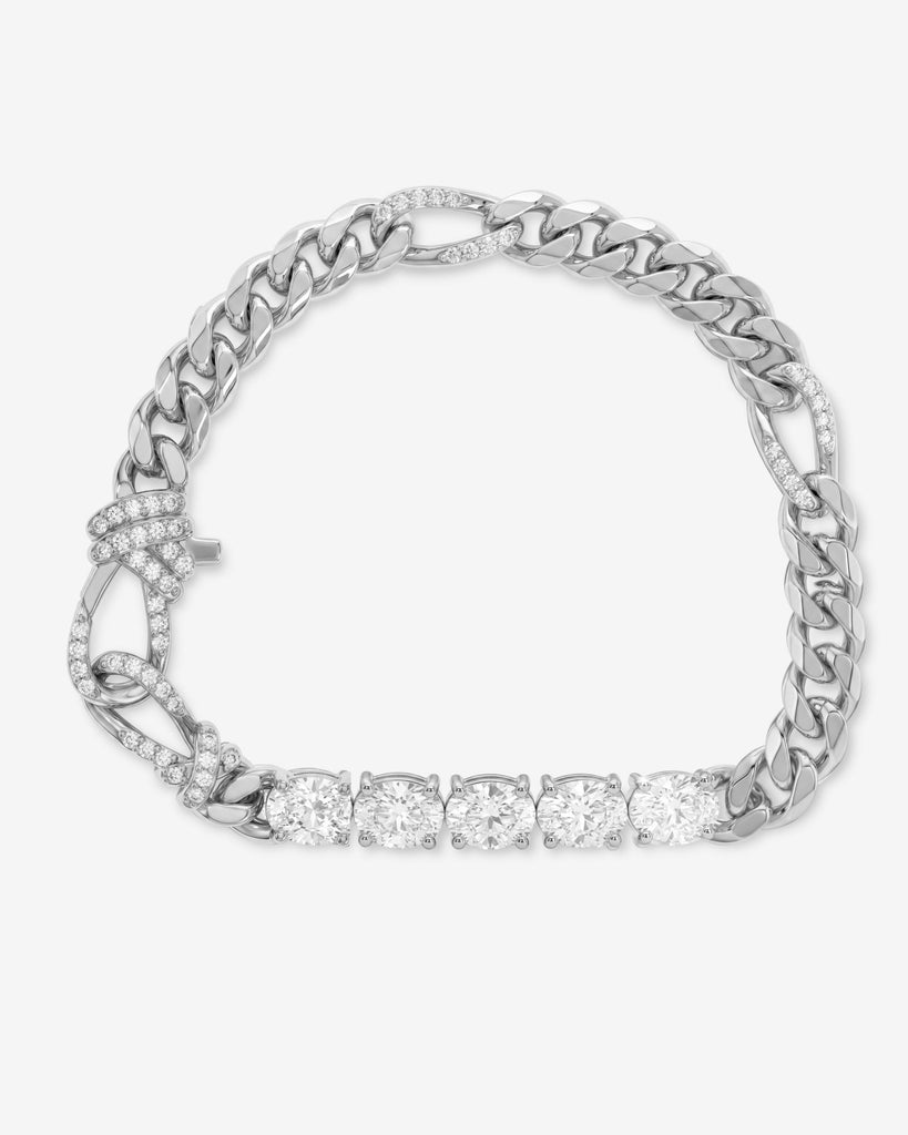 Knot Diamonds Figaro Chain Bracelet