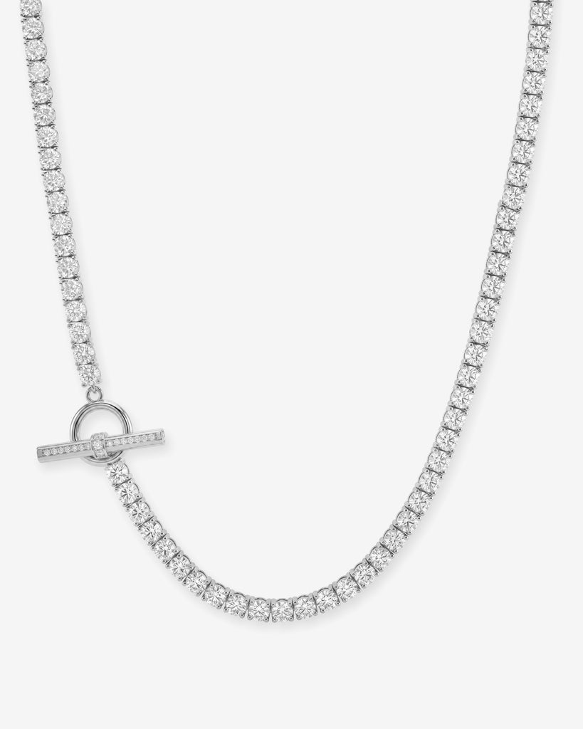 Pavé Toggle Tennis Necklace 18"