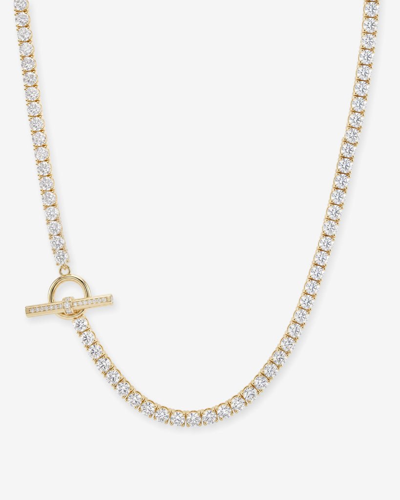 Pavé Toggle Tennis Necklace 18"