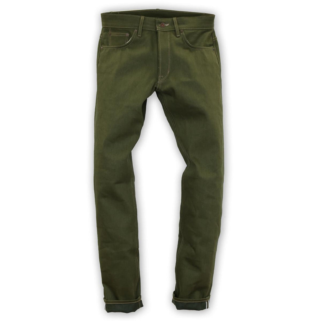 Spikes Olive Warp Green Weft Selvedge