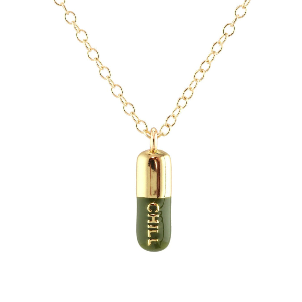 Chill Pill Enamel Necklace