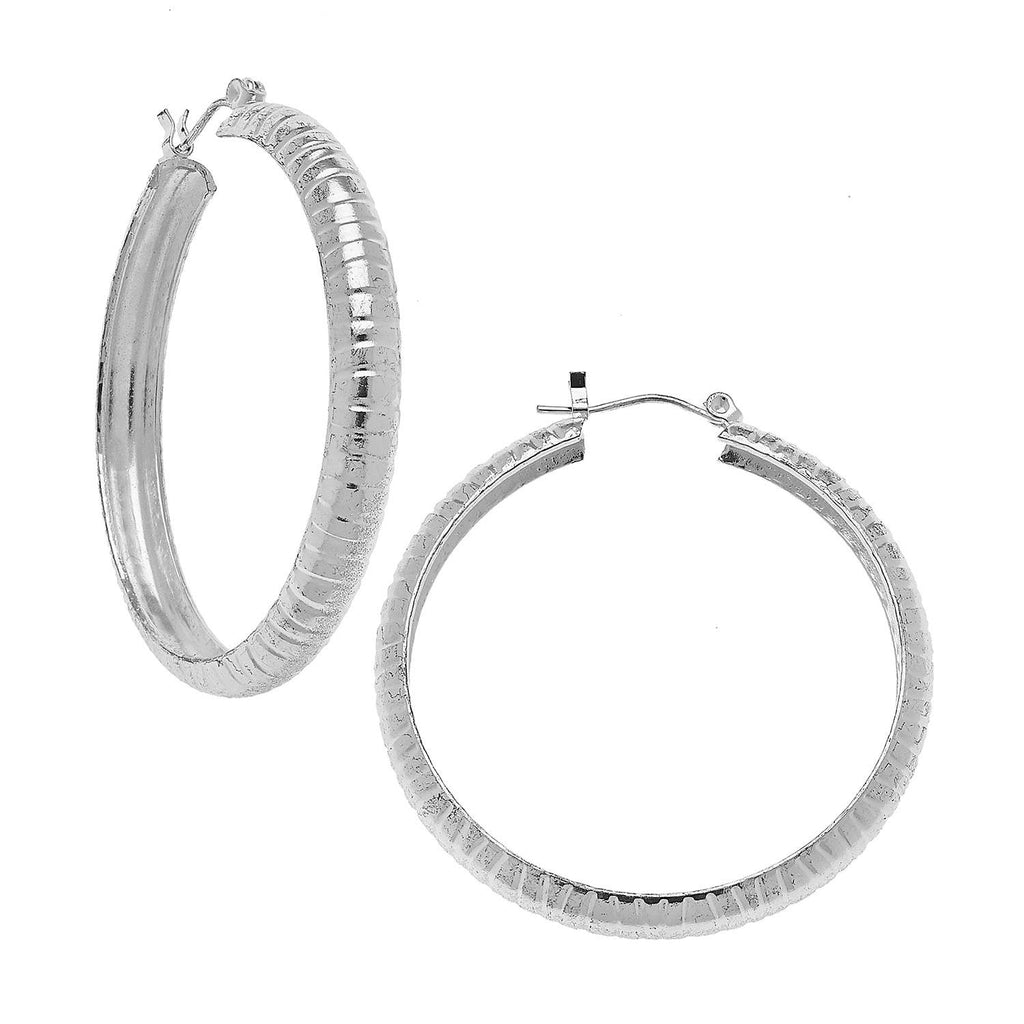 Silver Plated Hoop Earrings with Surgical Steel Ear Wires