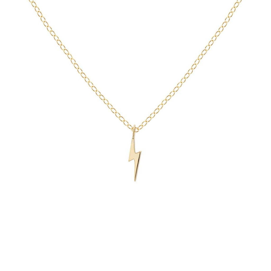 Solid Lightning Bolt Charm Necklace