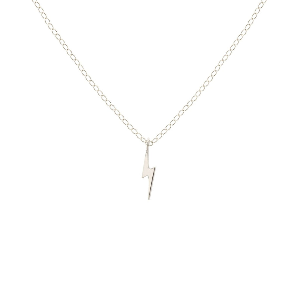 Solid Lightning Bolt Charm Necklace