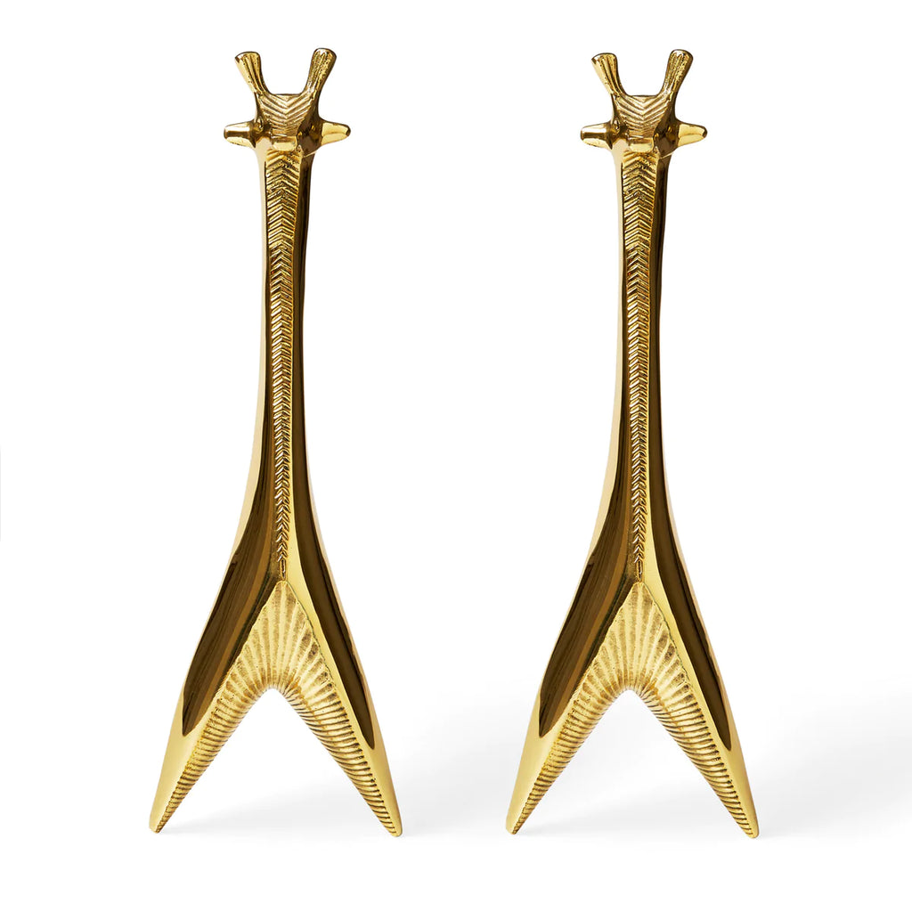 Brass Giraffe Andirons