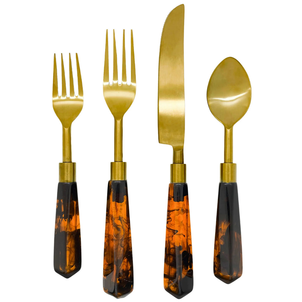 Tortoise Shell Flatware Set