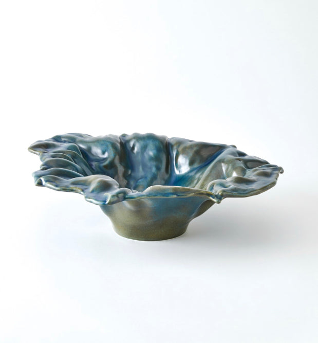 Reactive Blue Free Form Bowl