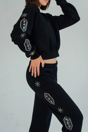 Black Bedazzled Crewneck
