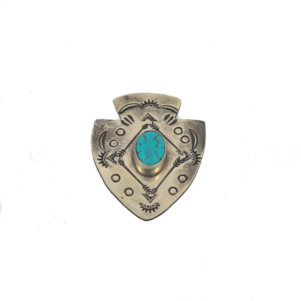 Arrowhead Pin W/ Turquoise