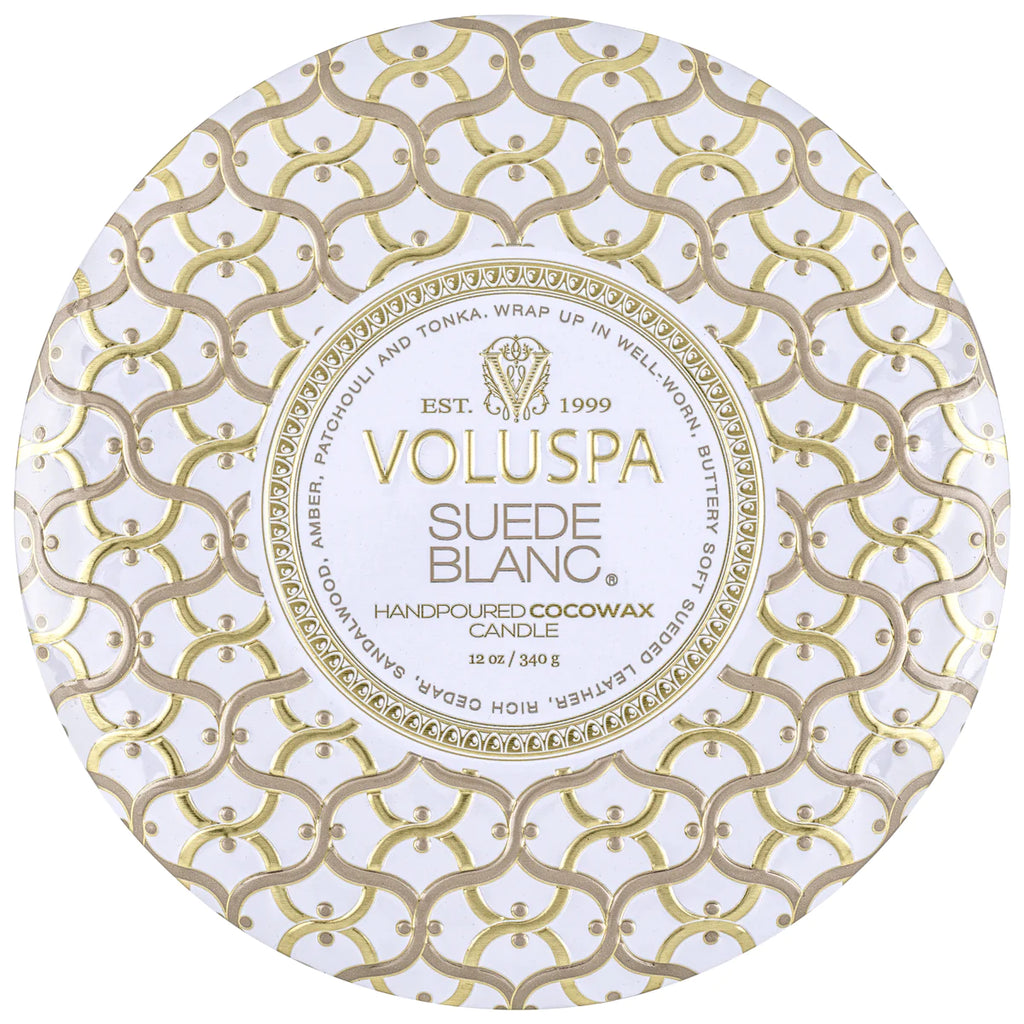 Suede Blanc 3 Wick Tin