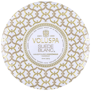 Suede Blanc 3 Wick Tin
