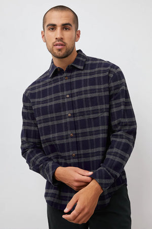 Forrest Shirt Ancient Navy Melange