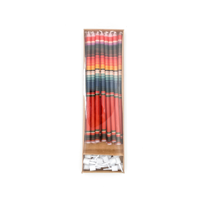 Red Serape Birthday Candles (Set of 16)