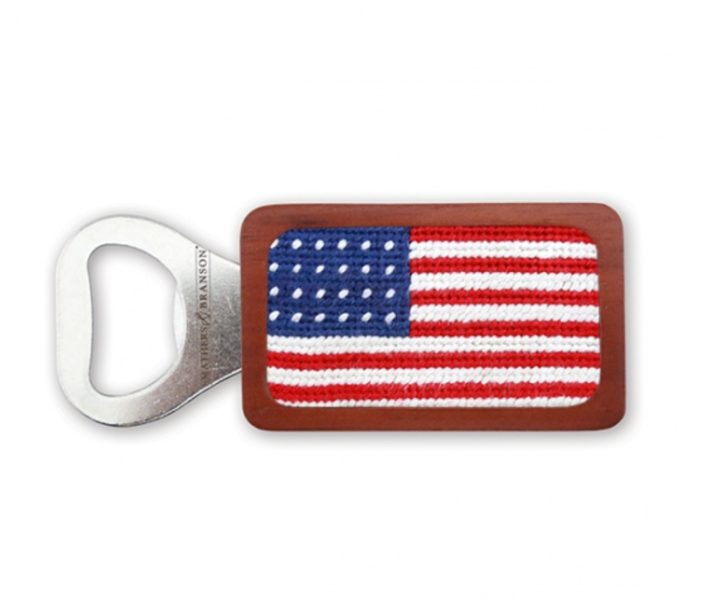 American Flag Needlepoint Bottle Opener