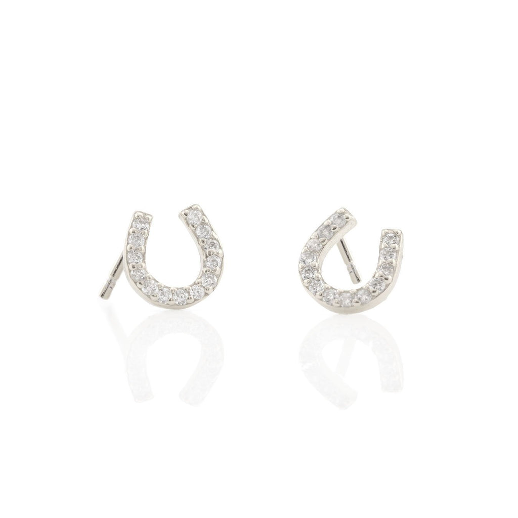 Horseshoe Crystal Stud Earrings