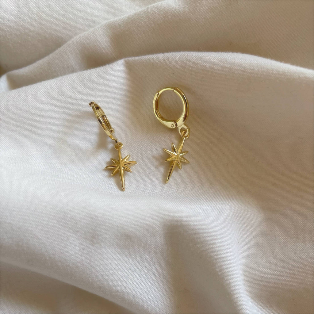 North Star Gold Huggie Earrings