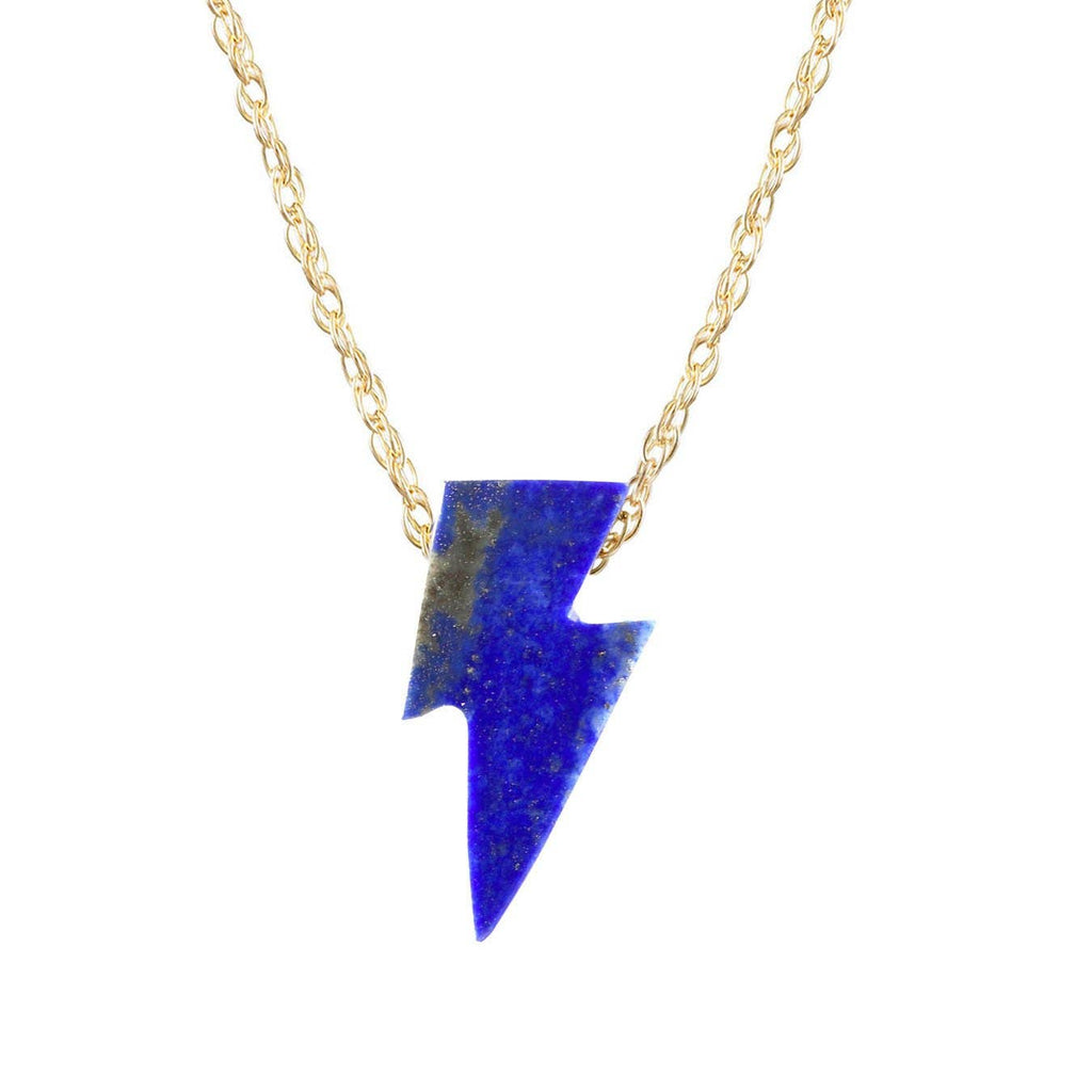 Gemstone Lightning Bolt Necklace