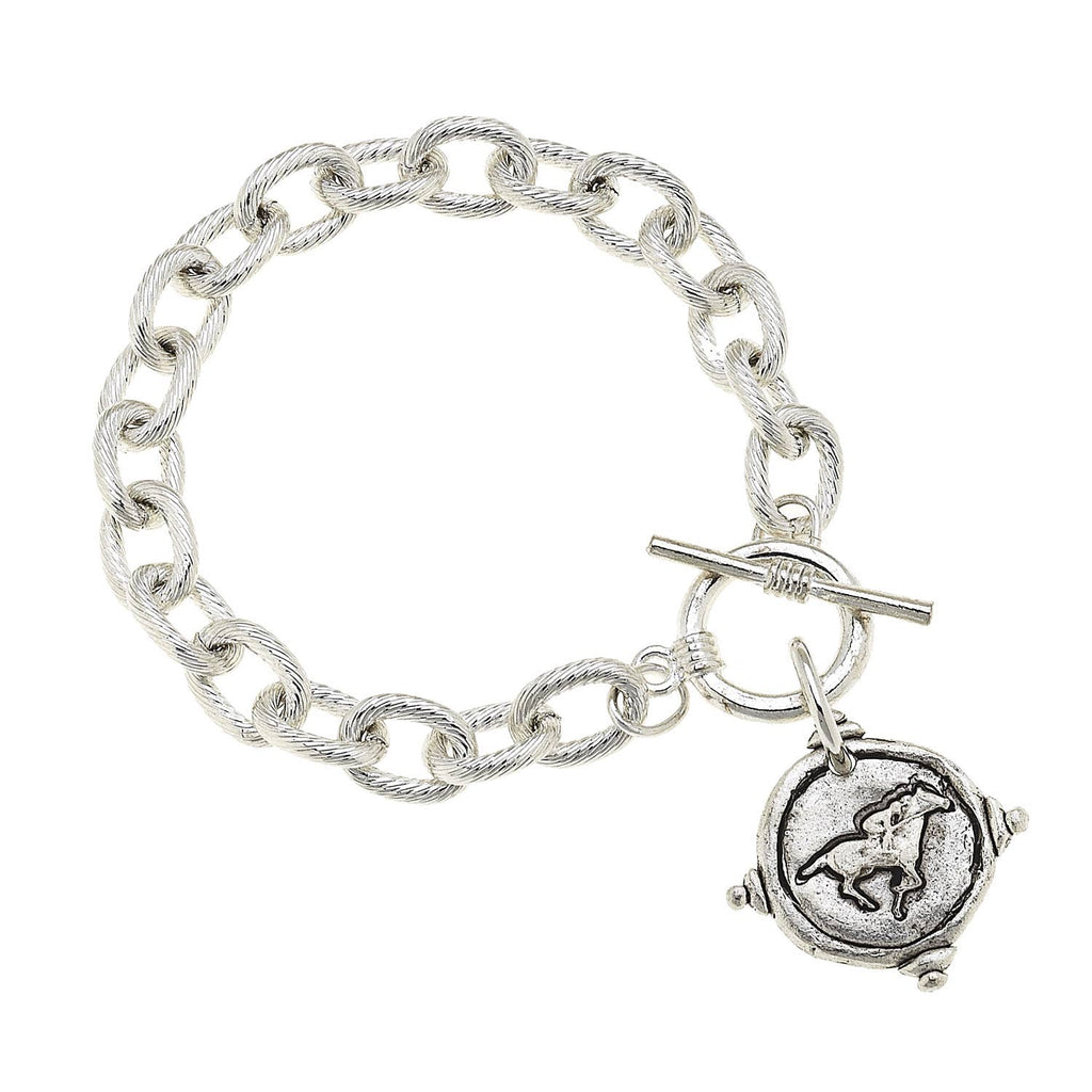 Silver Race Horse Bracelet