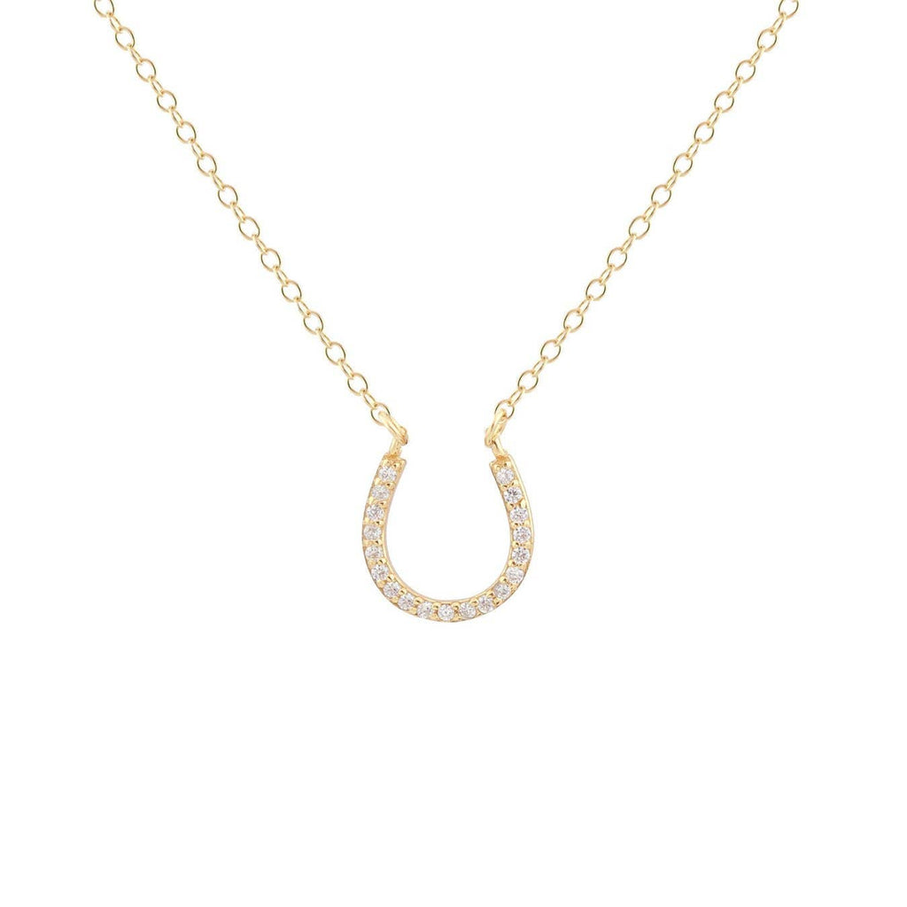 Horseshoe Crystal Charm Necklace