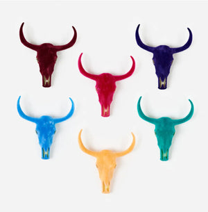Flocked Longhorn Skull